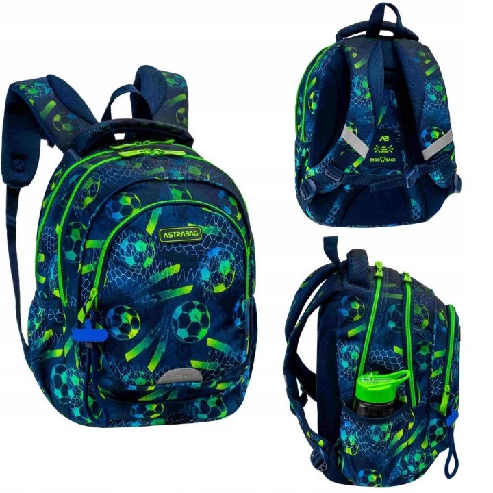 ASTRABAG Football AB330 školský batoh pre chlapcov s ERGOBACK systémom 39×28×15 cm