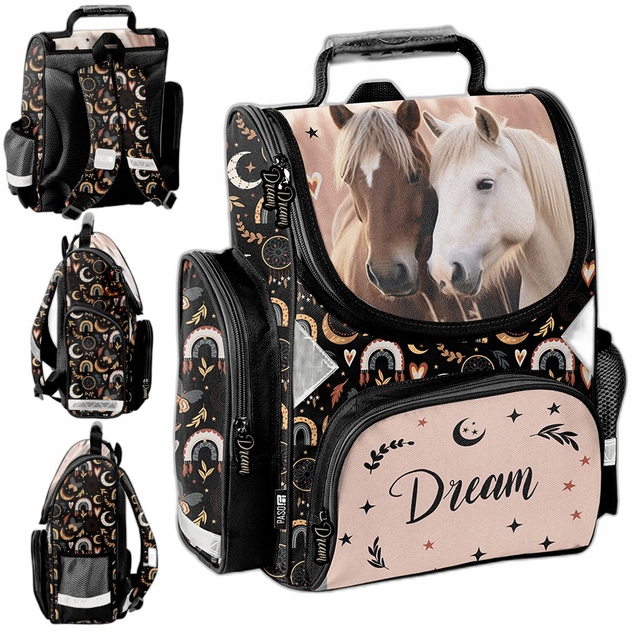 Paso Horses PP26HR-525 školská taška pre dievčatá – ergonomický batoh pre prváčky s motívom koní