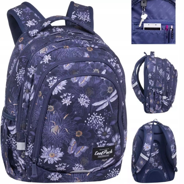 CoolPack Drafter Moray školský batoh pre dievčatá 28 l – 3 priehradky, notebook, ergonomický chrbát