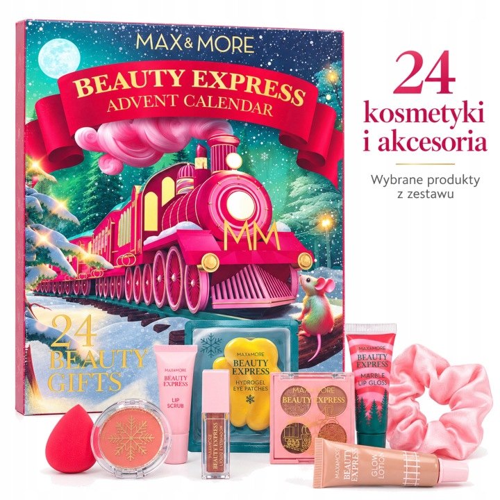Max & More Beauty Express adventný kalendár, 24 kozmetických darčekov