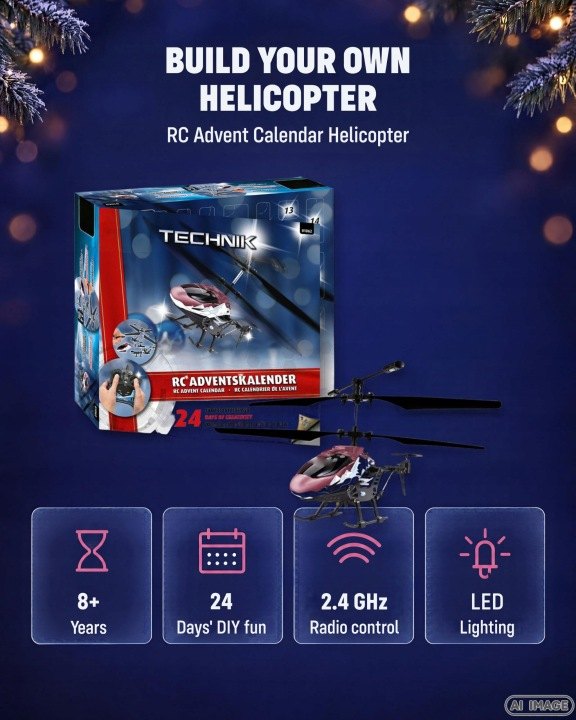 Revell adventný kalendár na zostavenie RC helikoptéry