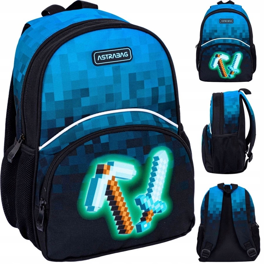 ASTRABAG Modrý pixelový malý predškolský batoh na výlety
