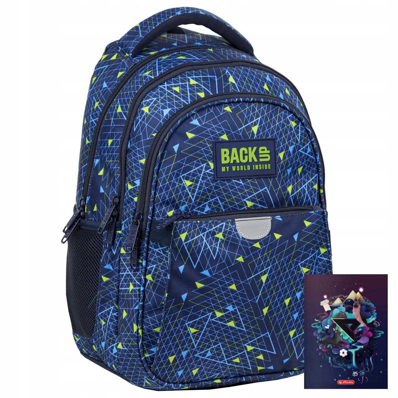 Školský batoh - Záložné trojuholníky School Backpack P44 + Notebook A5/60