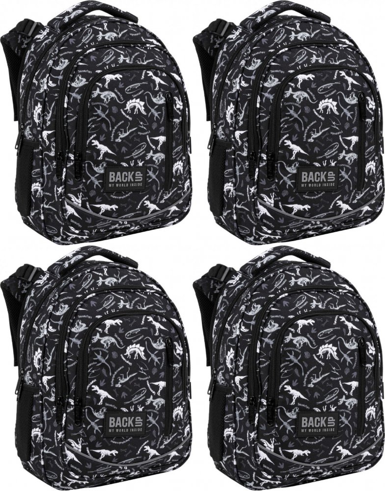 Školský Batoh s Motívom Dinosaurou Čierny, Ergonomický & Odolný