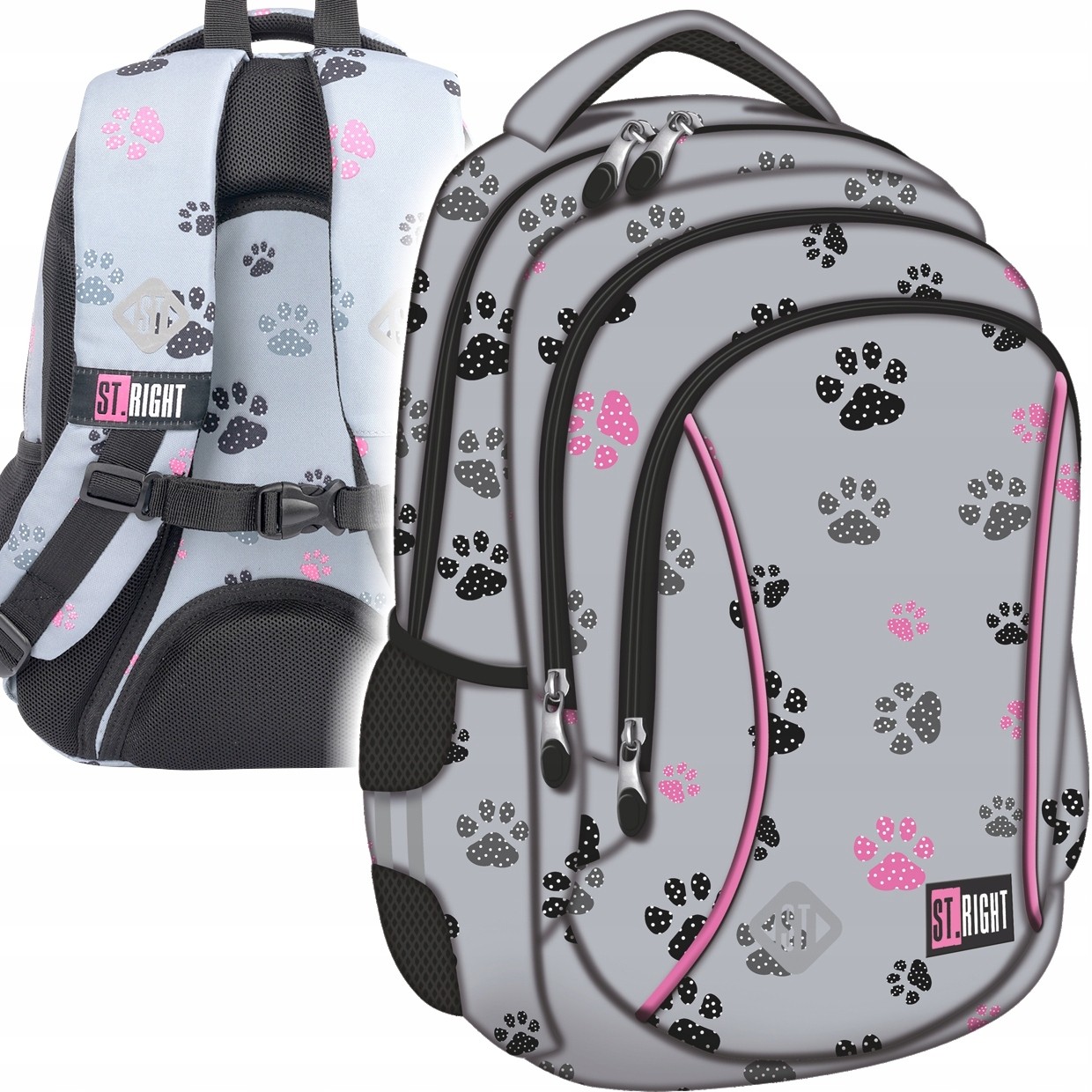 Školský batoh St.Right BP-26 PAWS pre žiakov 1.-3. ročníka