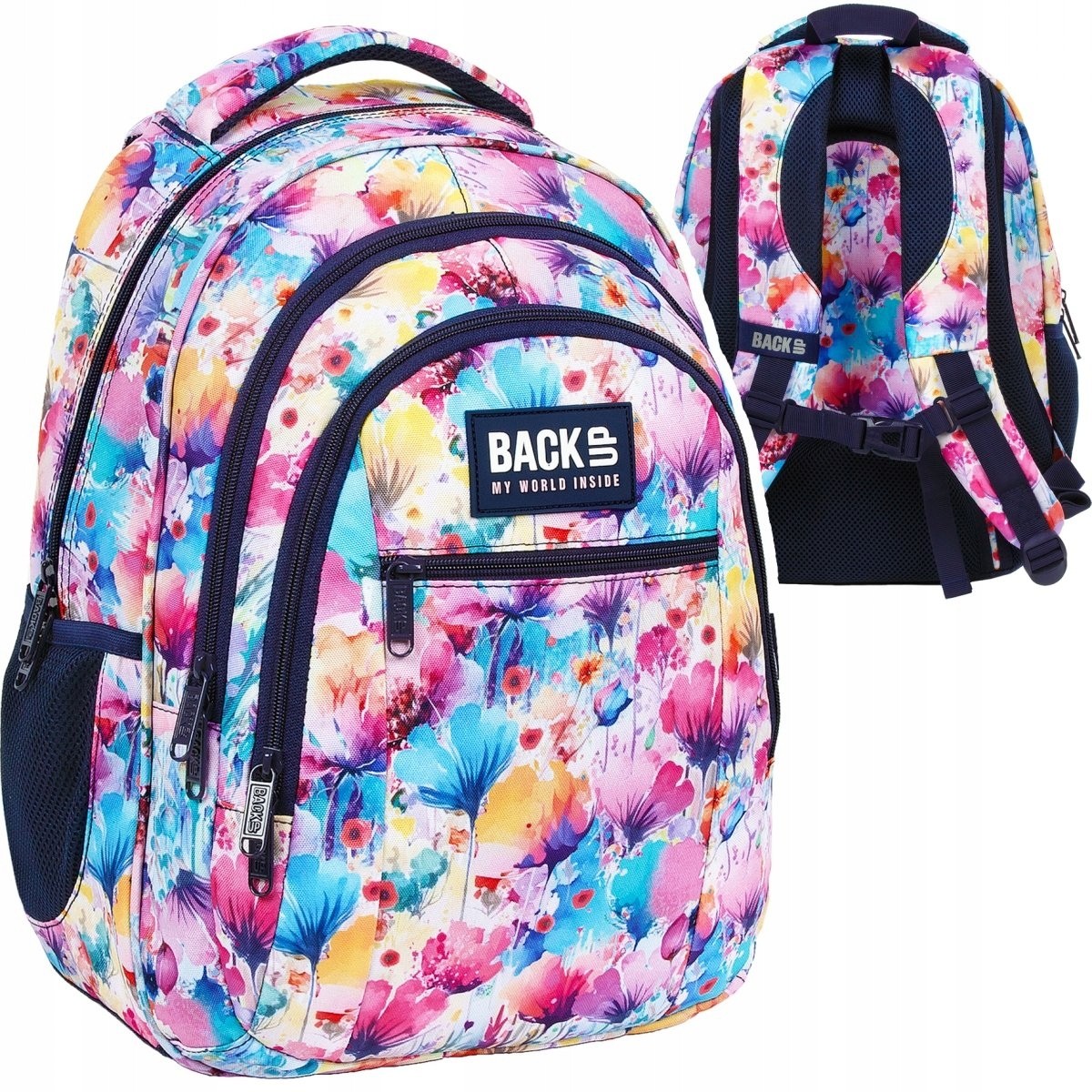 Záložný viackomorový školský batoh Shades of blue, Shades of pink 26 l