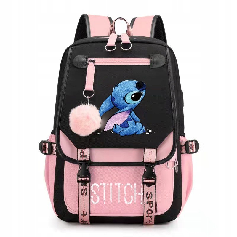 Viackomorový školský batoh Lilo and Stitch fitgq0 Odtiene ružovej