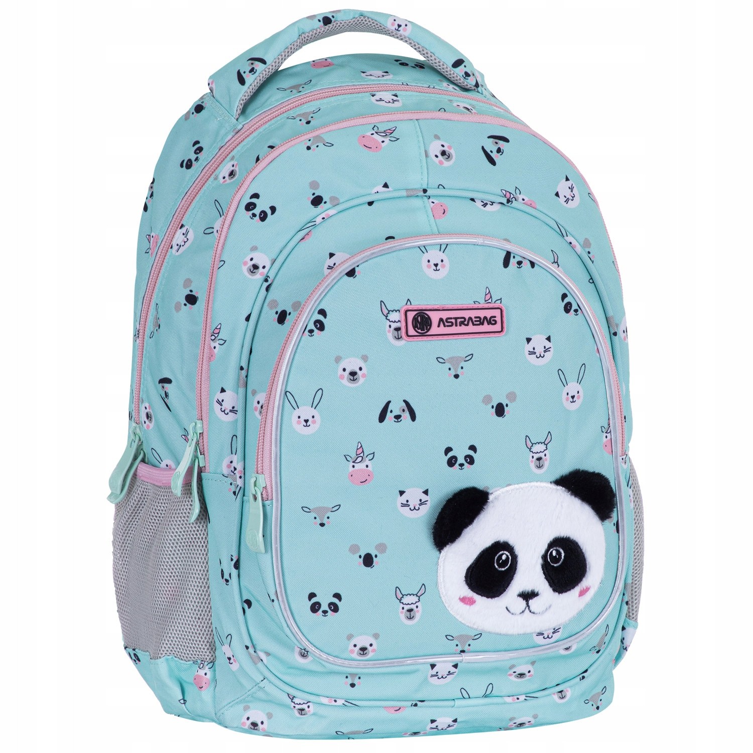 Školský batoh ASTRABAG TEDDY PANDA s milým dizajnom a plyšovou pandou