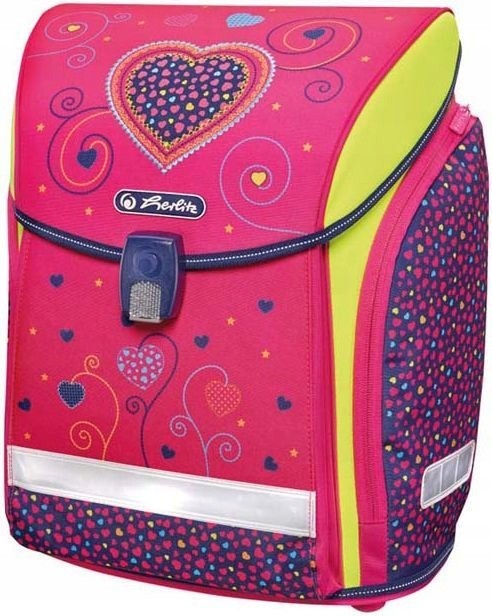 Herlitz Midi Tornister - Pink Hearts s Ergonomickým Dizajnom a Odrážkami