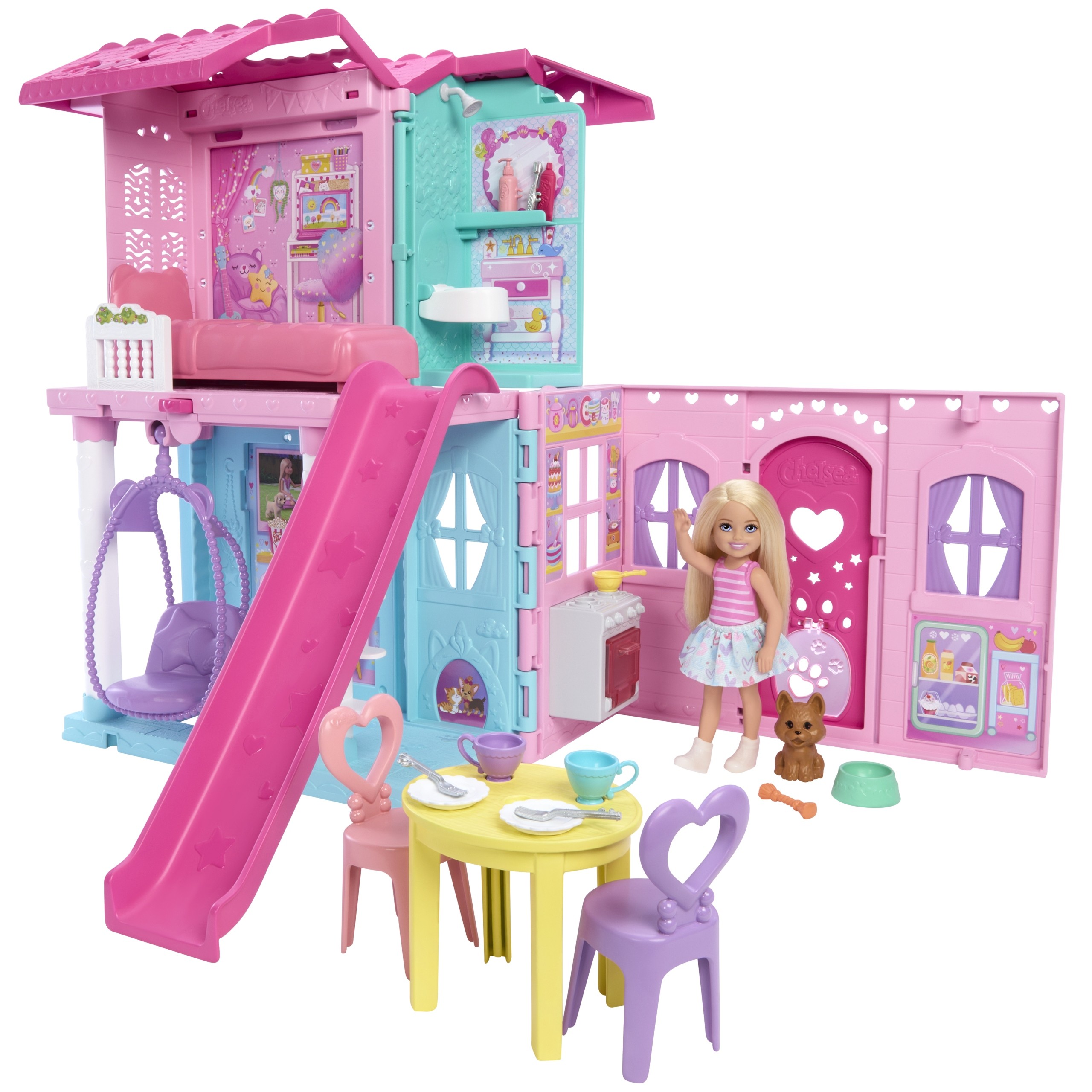 Rozkladací domček pre bábiky Barbie Cheslea a bábika