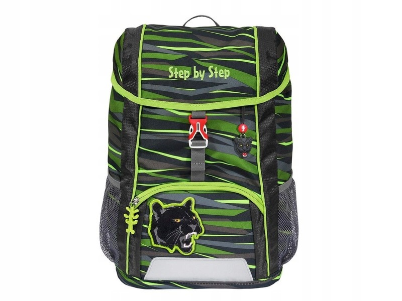 Detský batoh STEP BY STEP Junior Kid Wild Cat Chiko sivozelený