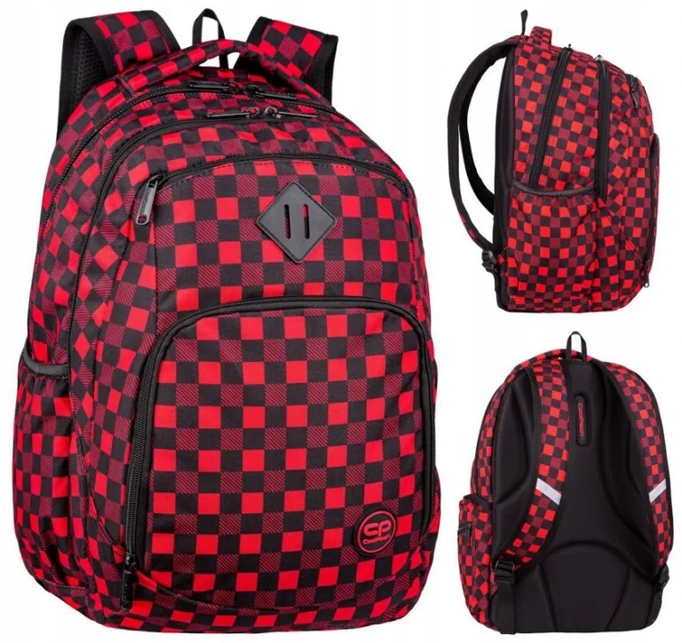 CoolPack viackomorový školský batoh, čierny, Odtiene červenej, Multicolor, 30 l