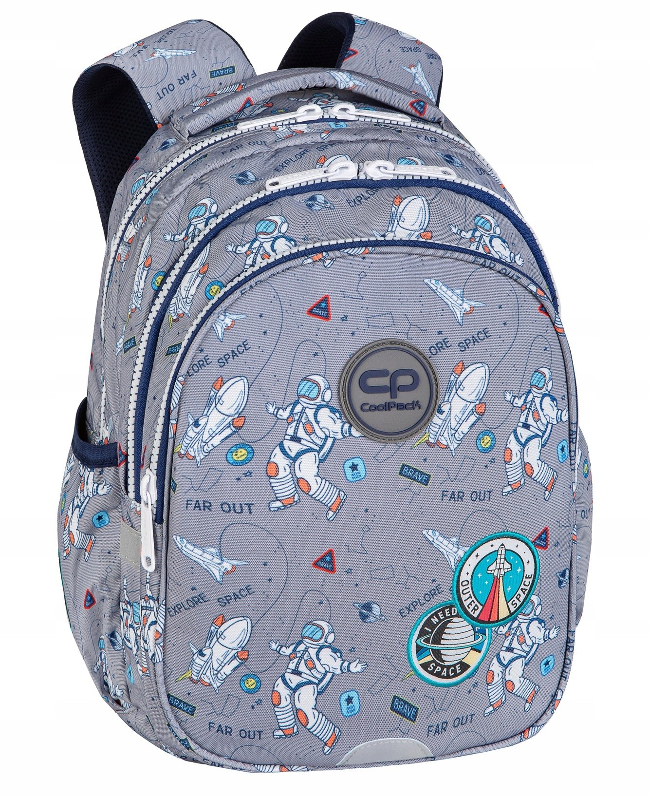 CoolPack viackomorový školský batoh, Odtiene sivej a striebornej, Multicolor, 21 rokov