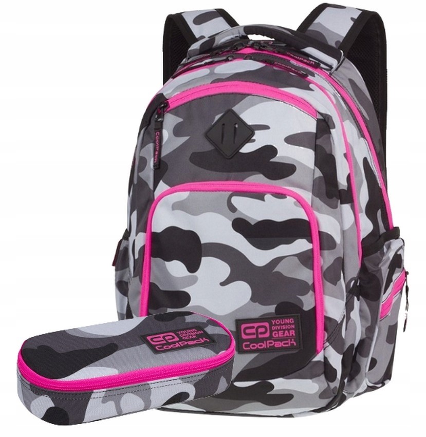 Školský batoh - Coolpack batoh ceruzky puzdro camo dievčatá