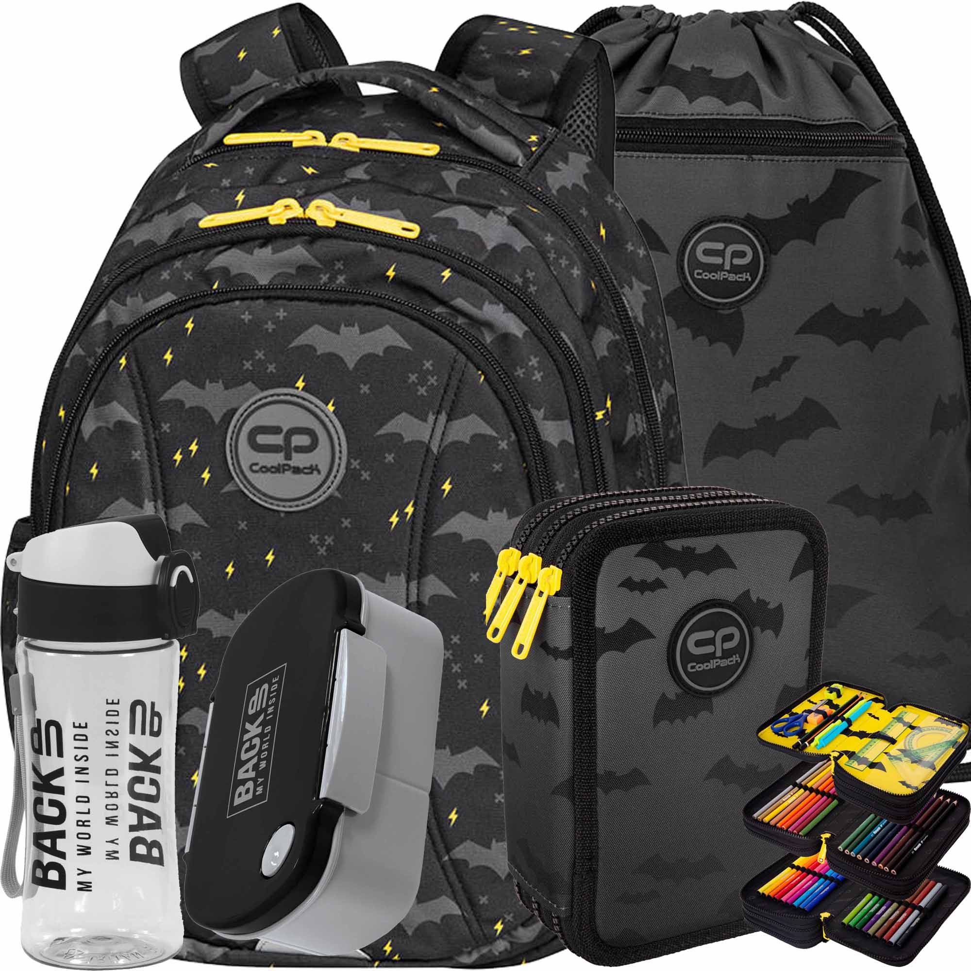 Viackomorový školský batoh CoolPack, čierny, 21 rokov