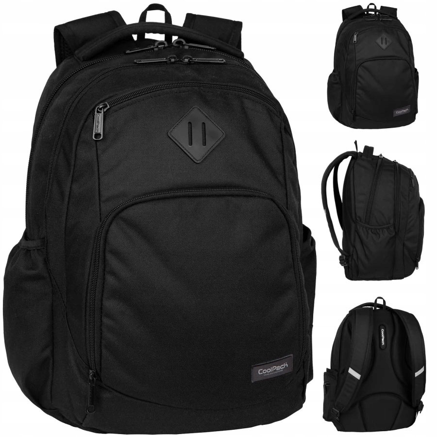 CoolPack viackomorový školský batoh, čierny, 30 l