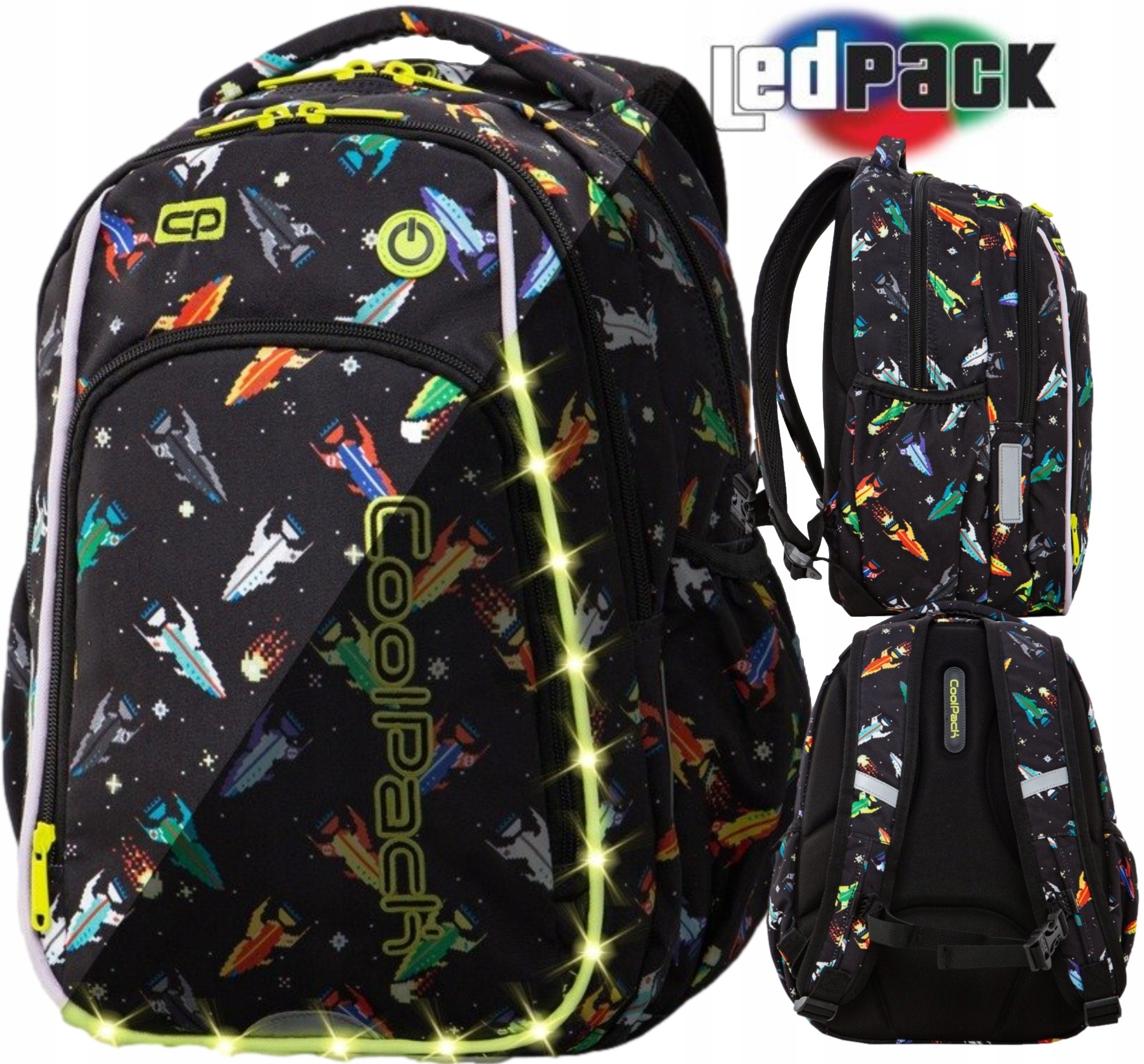 CoolPack viackomorový školský batoh, viacfarebný, 19 rokov