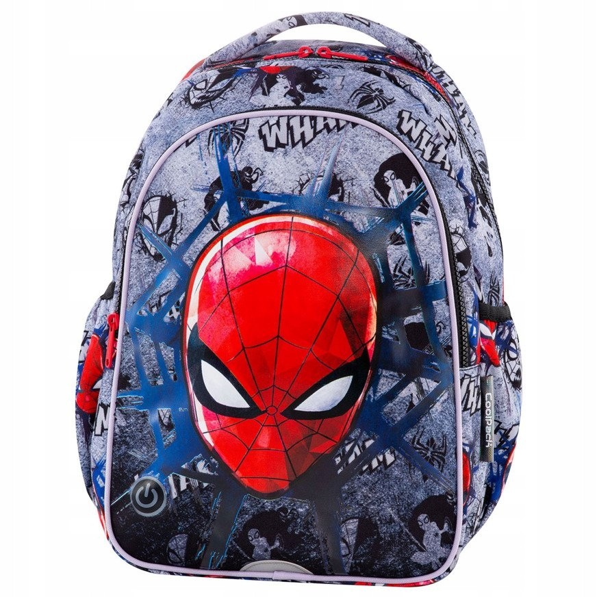 Školský batoh Coolpack Joy S LED Spiderman Black - bezpečnosť a štýl v jednom