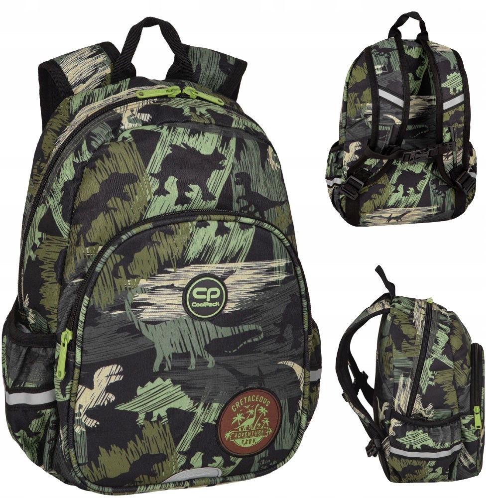 CoolPack jednokomorový školský batoh Odtiene hnedej a béžovej, Odtiene zelenej, Viacfarebné 10 l