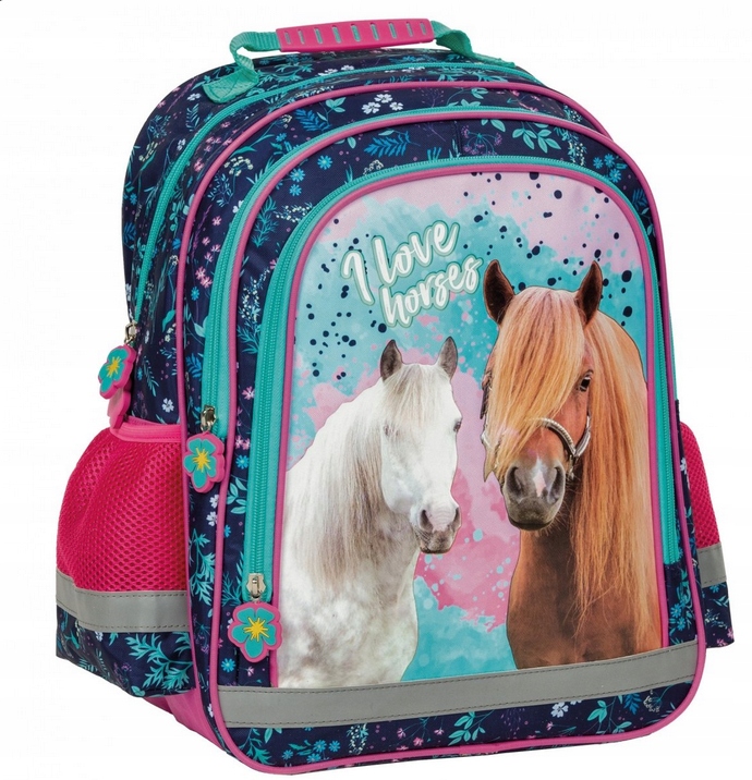 Školský batoh pre dievčatá s motívom koní - DERFORM