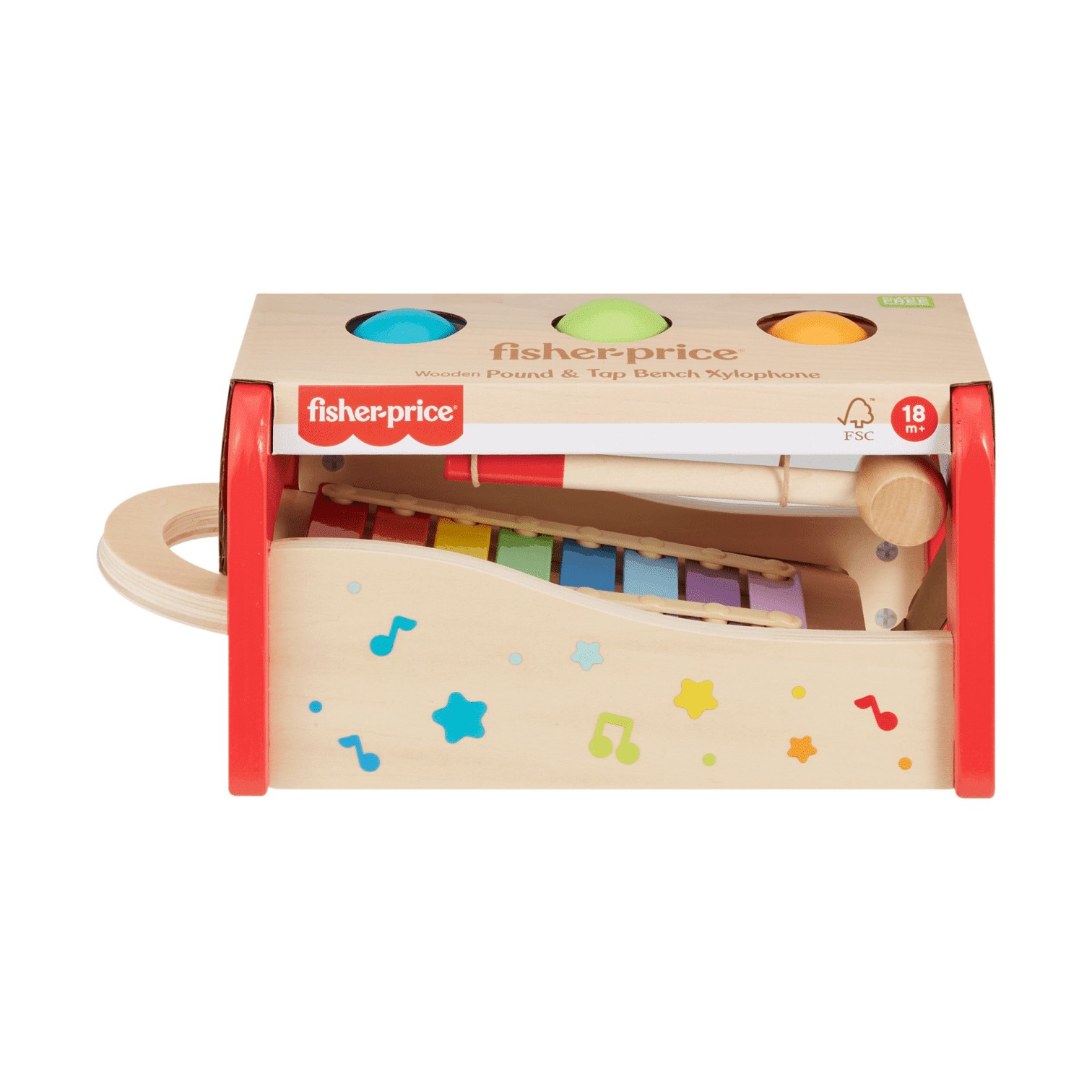 Drevený xylofón s dierovačom Fisher-Price