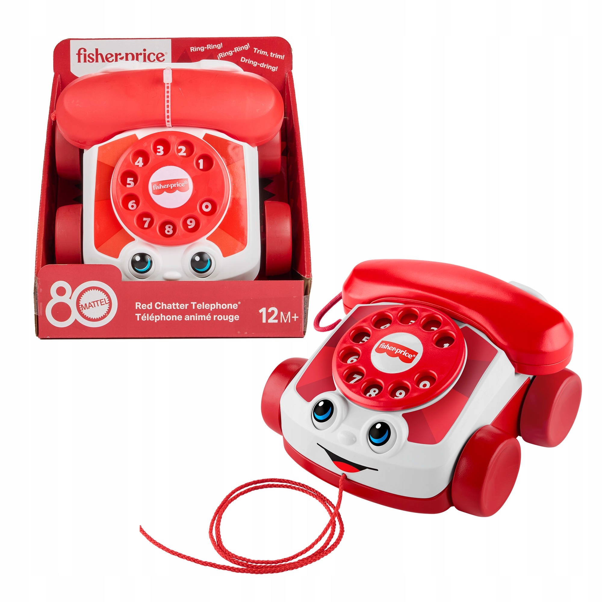 Fisher-Price JGG97 Hovoriaci telefón Červený 80. výročie Mattel