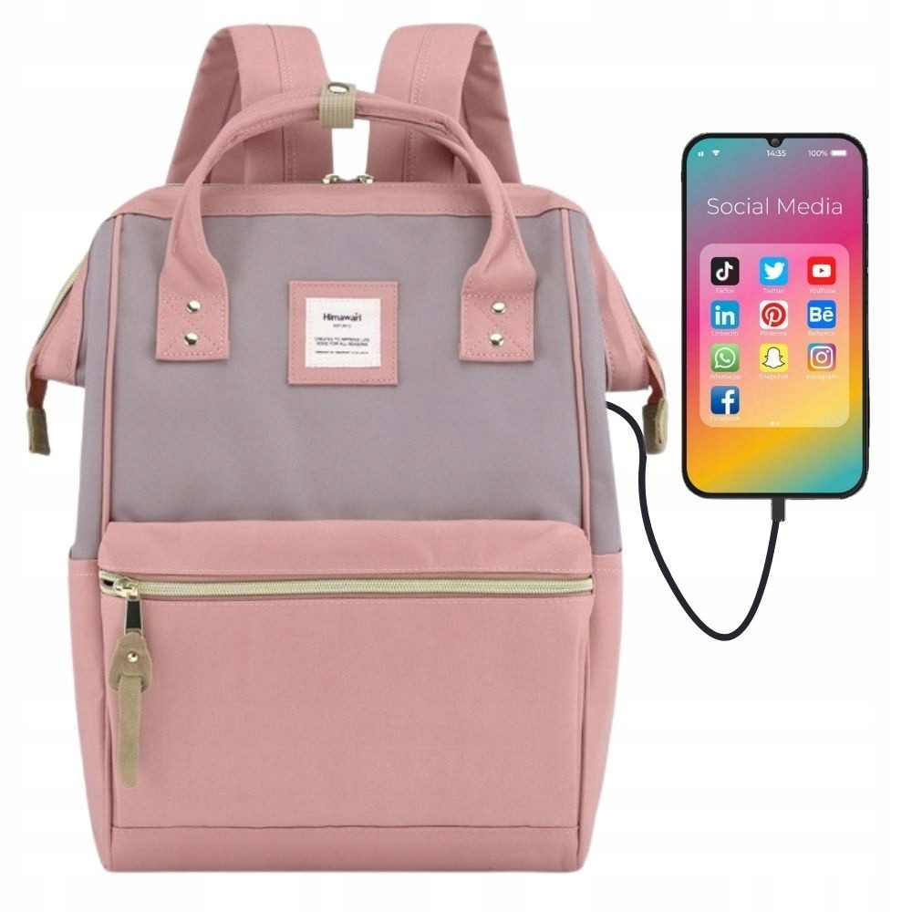 Himawari® Mestský ruksak pre dievčatá - ružový, športový, na laptop