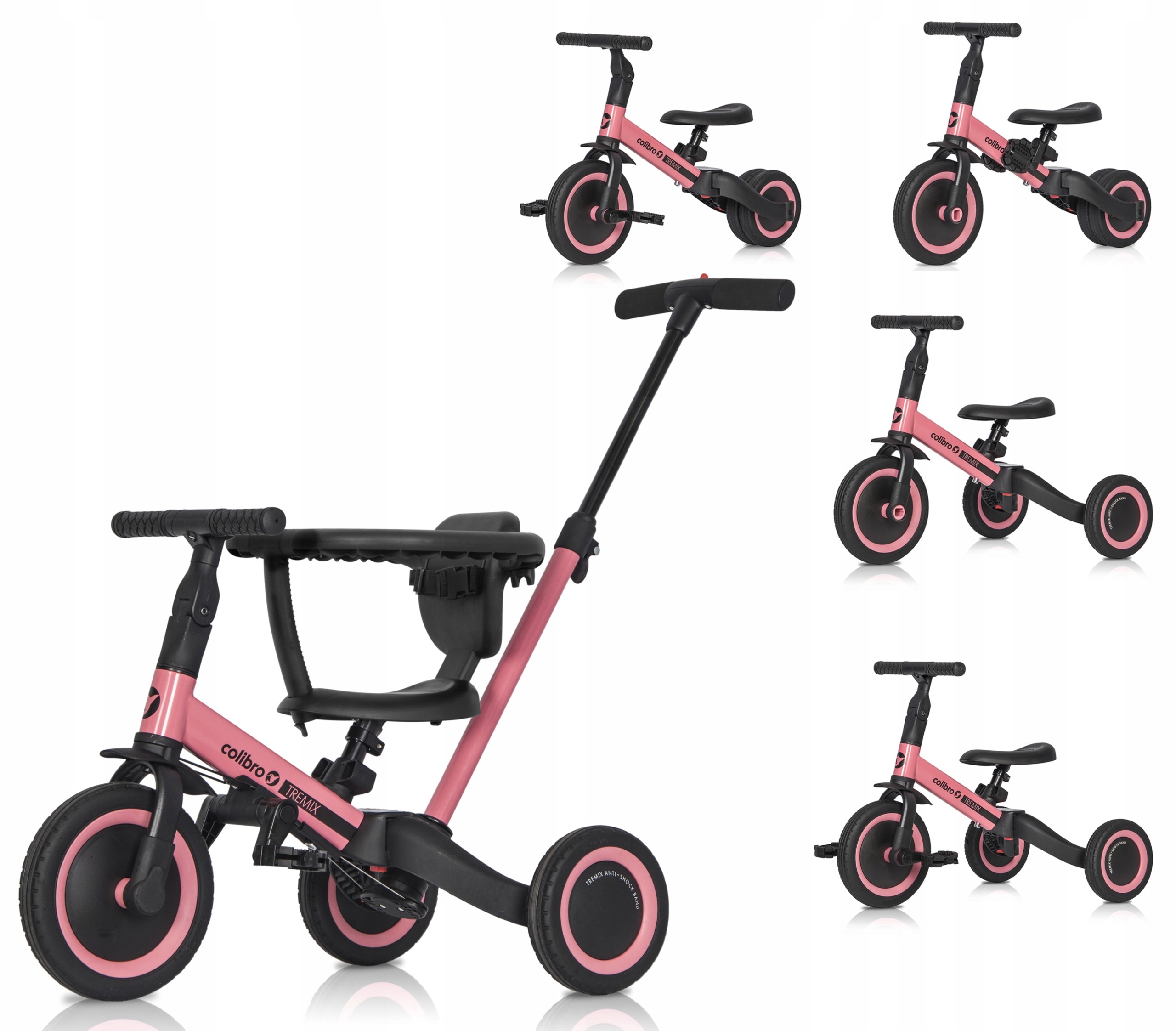 Cyklistický bicykel Pusher 6in1 tri -kolieskové tremix hore ++