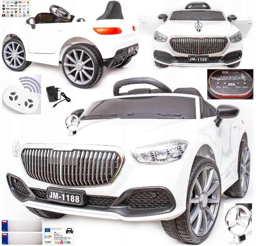 Mercedes auto Biela, červená