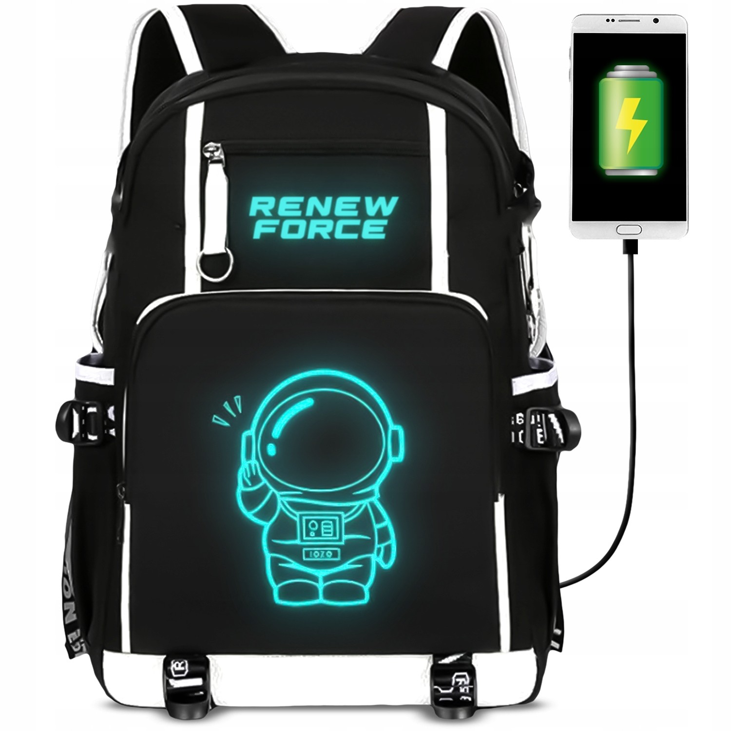 Viackomorový školský batoh Renew Force, čierny, 18 rokov