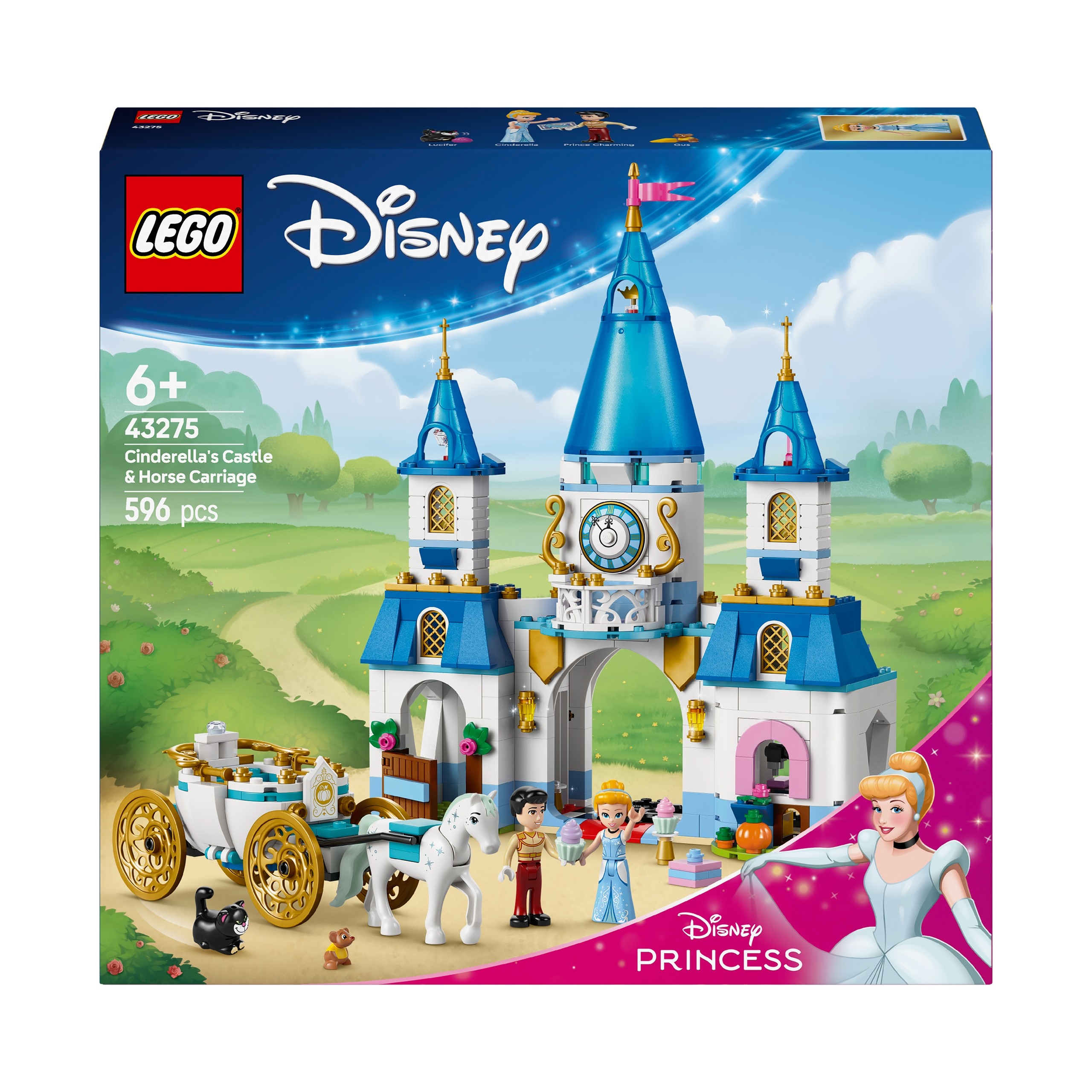 LEGO Disney 43275 Disney Princess 43275 Popoluškin hrad a konský koč