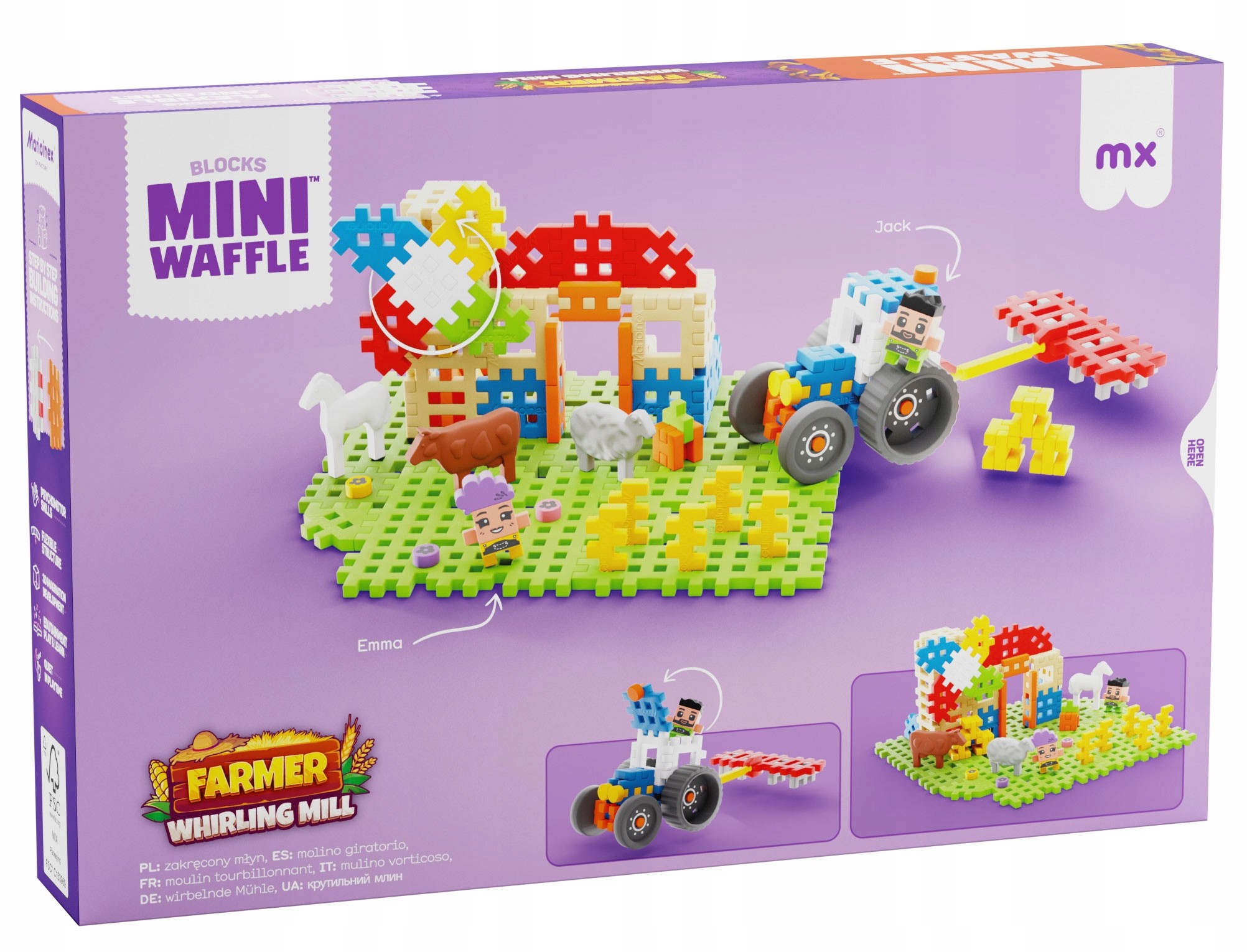 Marioinex mini kocky WAFFLE FARMER - Mlynček na mäso, 109 dielikov