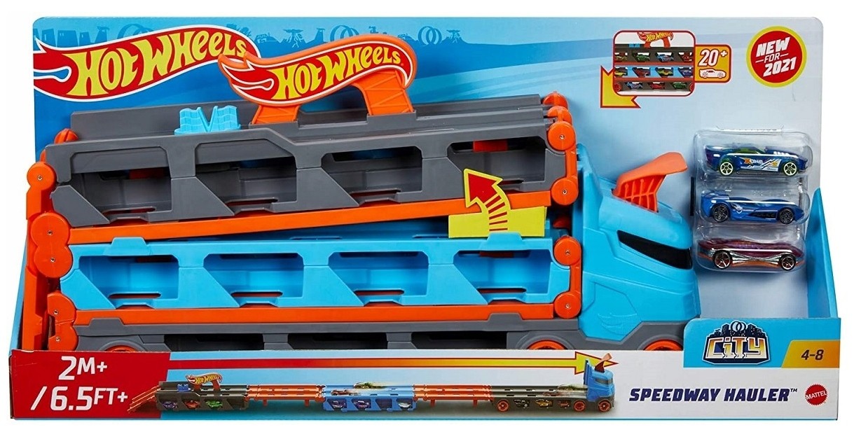 Mattel Hot Wheels City Race Track 2 v 1 Pretekársky transportér