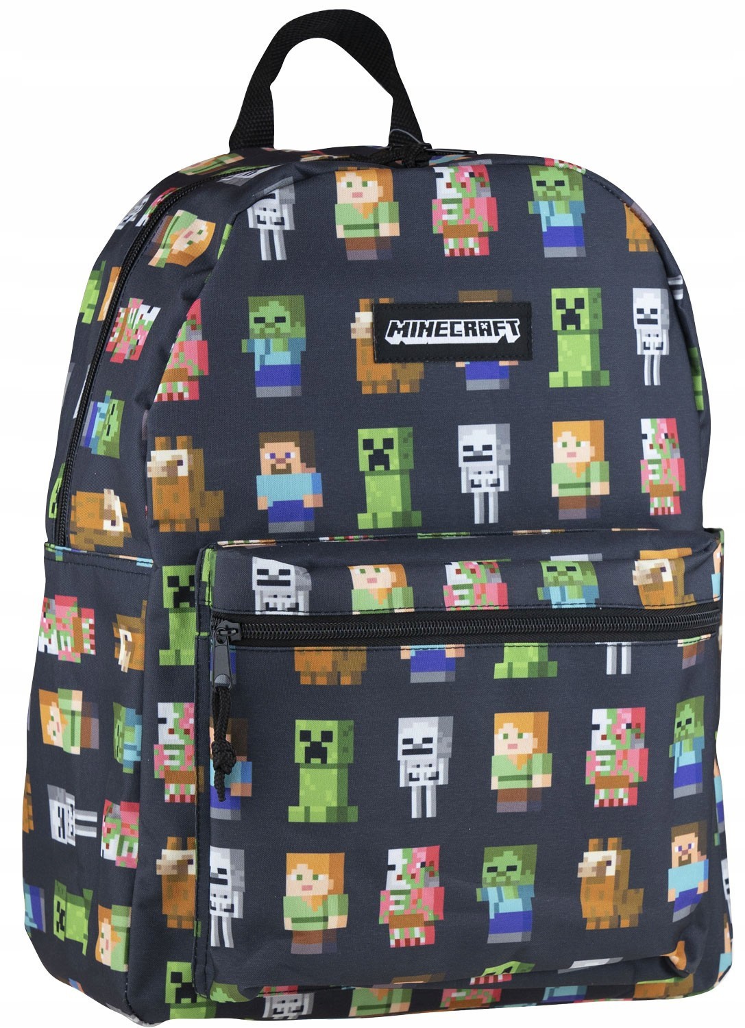 Minecraft Astra jednokomorový školský batoh čierny, Odtiene sivej a striebornej, Odtiene zelenej, Viacfarebný 16 l