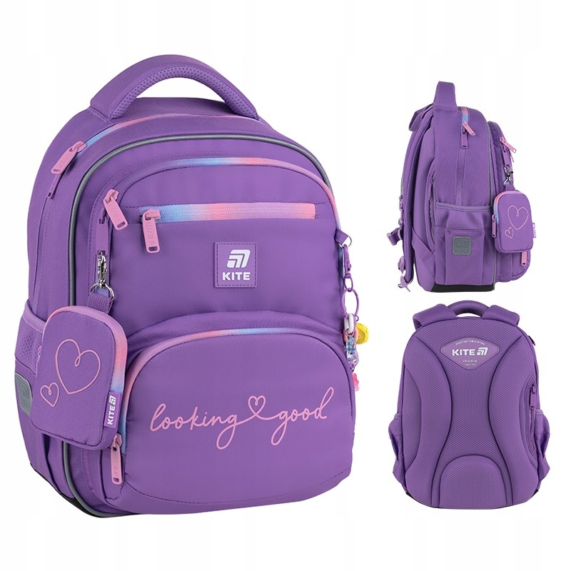 Školský batoh Kite K25-773M-2 pre prváčku, fialový ortopedický model
