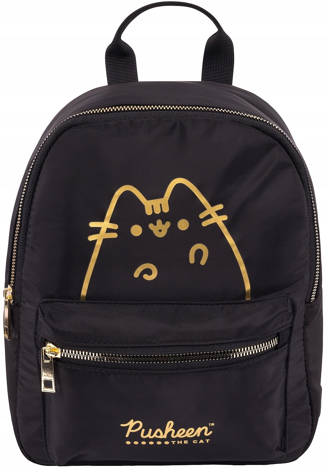 Jednokomorový školský batoh Pusheen St. Majewski čierna, Odtiene žltej a zlatej 8 l