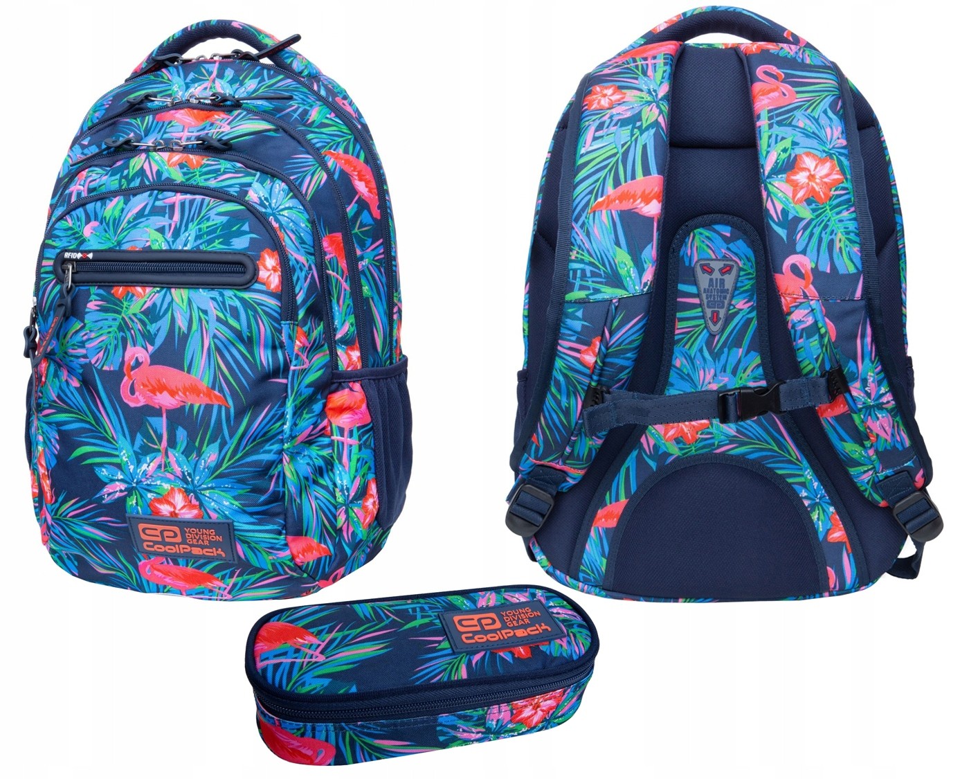 Školský batoh - Coolpack Flamingo mládežnícky batoh + vrecko