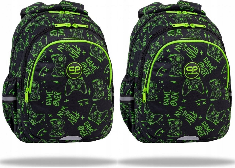 Školský batoh Jerry 21L Game Night Black Neon s dvojitým priestorom