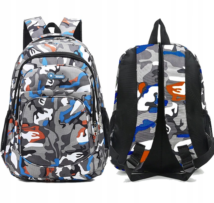Školský batoh - Batoh mládeže 4 komory Camo 48 cm