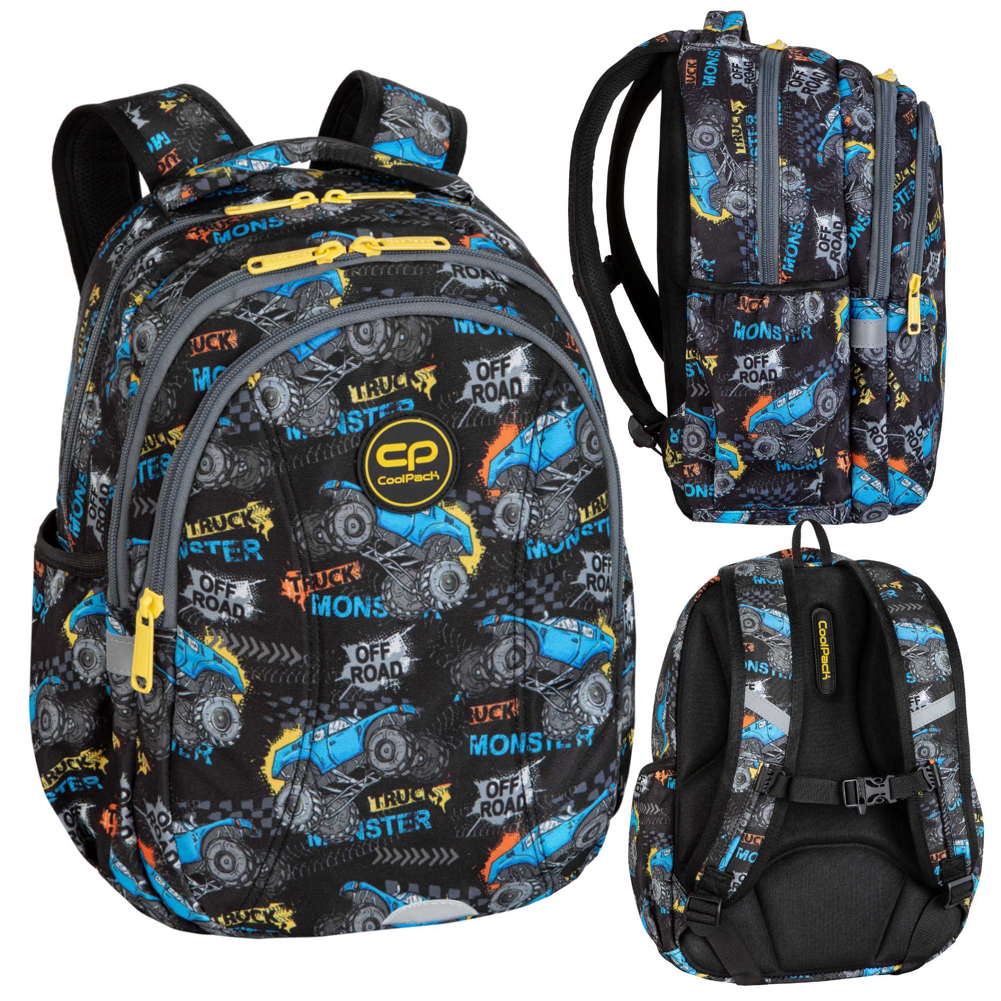 Školský batoh - Školský batoh tri komory monster Truc coolpack