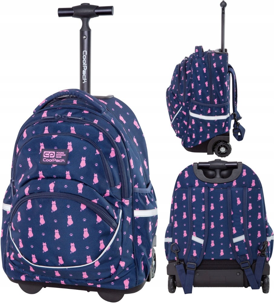 Školský batoh - Batoh na kolieskach 27l Starr Cats Navy Kitty