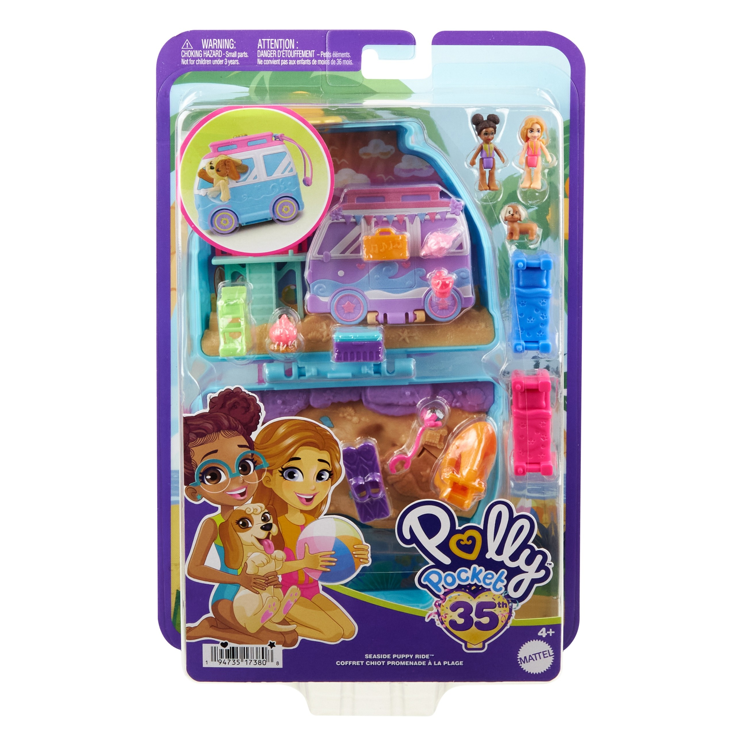 POLLY POCKET Plážová kompaktná sada pre šteniatka HRD36