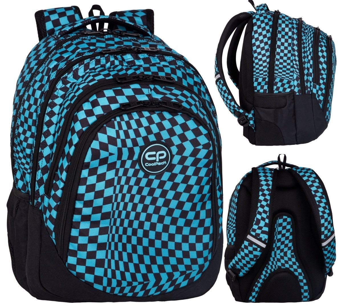 Štýlový školský batoh CoolPack DRAFTER 28 L - vzor v kocke