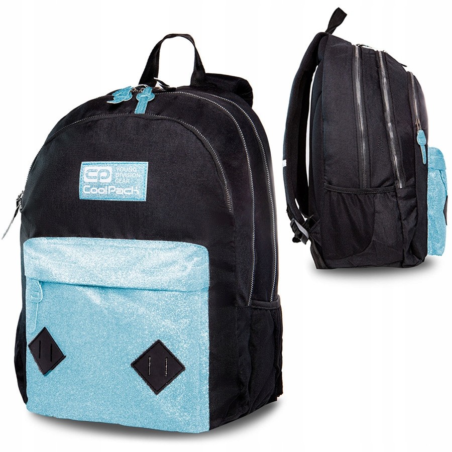 Školský batoh - Coolpack hippie modrý trblietavý batoh 22370cp