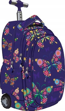 Školský batoh - Rucksack na gumových kolesách St.reet Butterfly T