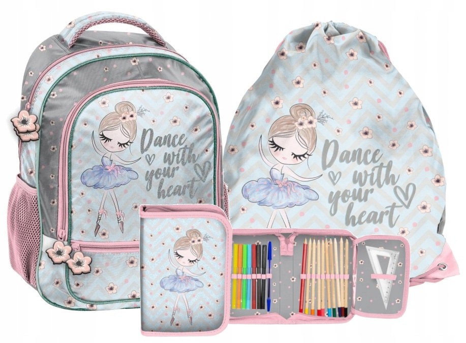 Školský batoh - Ballerina School Batoh nastavený na dievča 1-3
