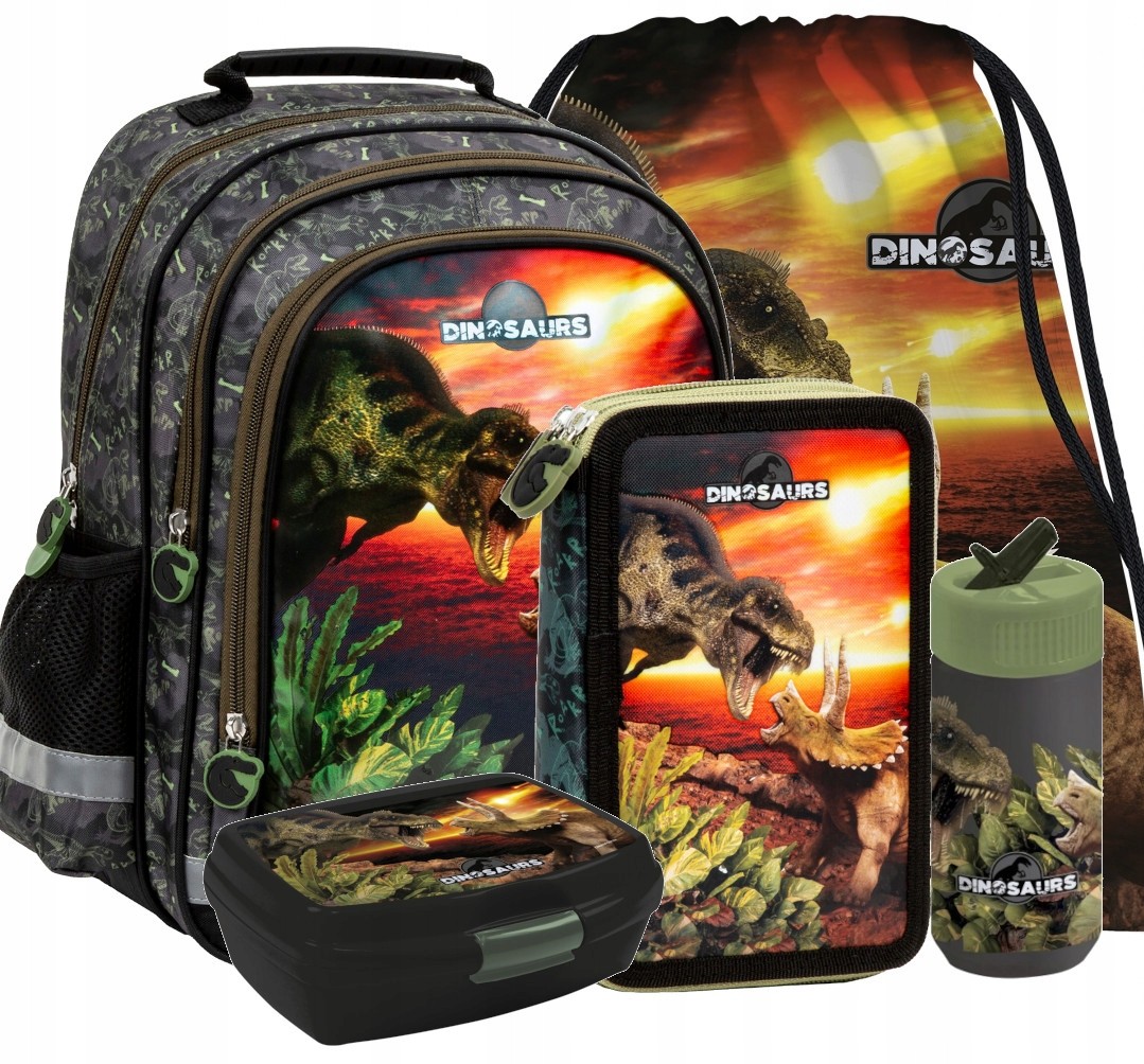 Batoh dinosaura pre školský batoh pre chlapca 1-3 kl set
