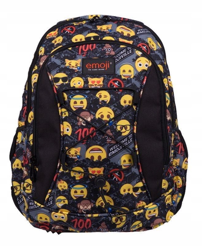 Školský batoh - Emoji School Backpack čierny v tvári emotikony bp32