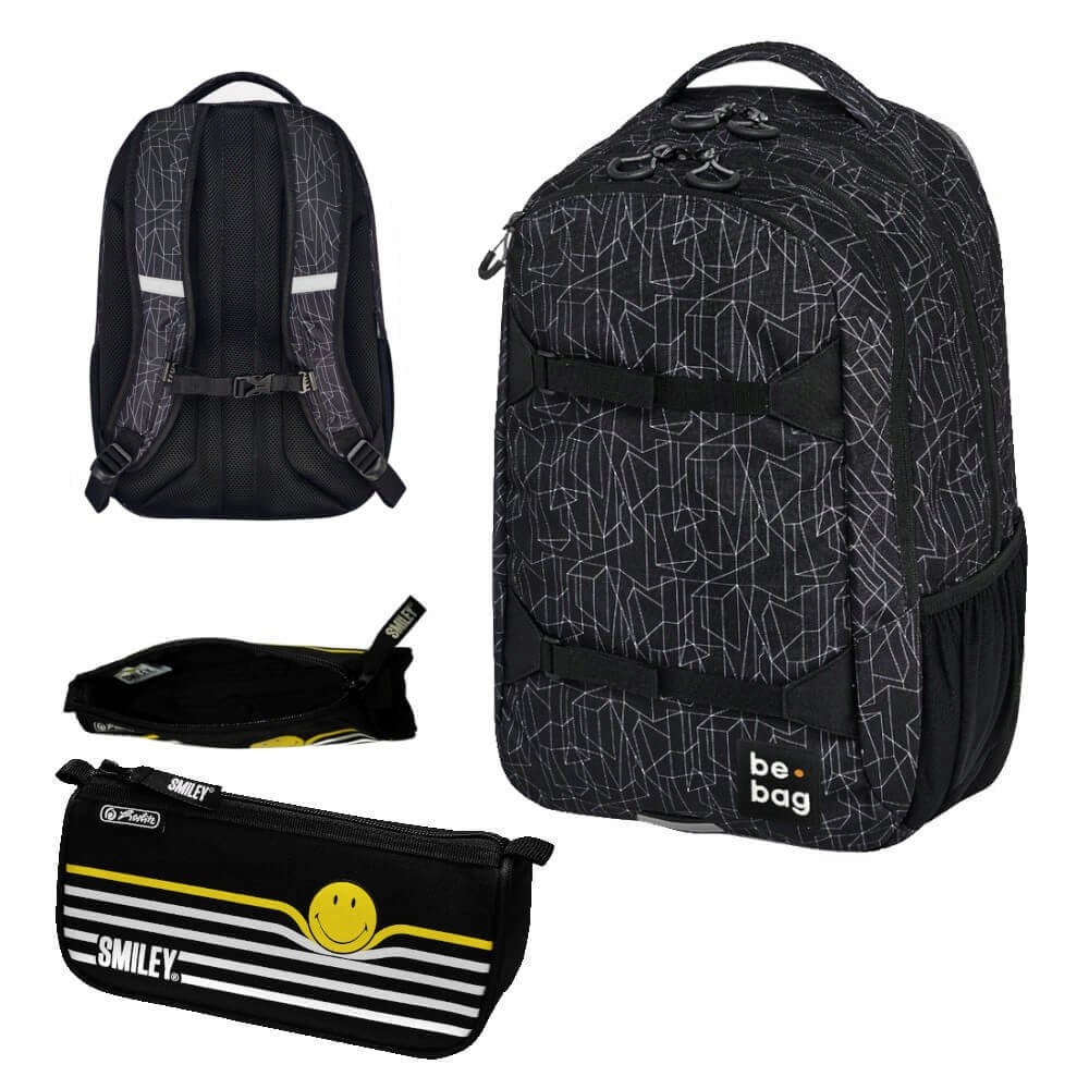 Školský batoh - Be.bag School Backpack + Smiley Herlitz Cencil Case