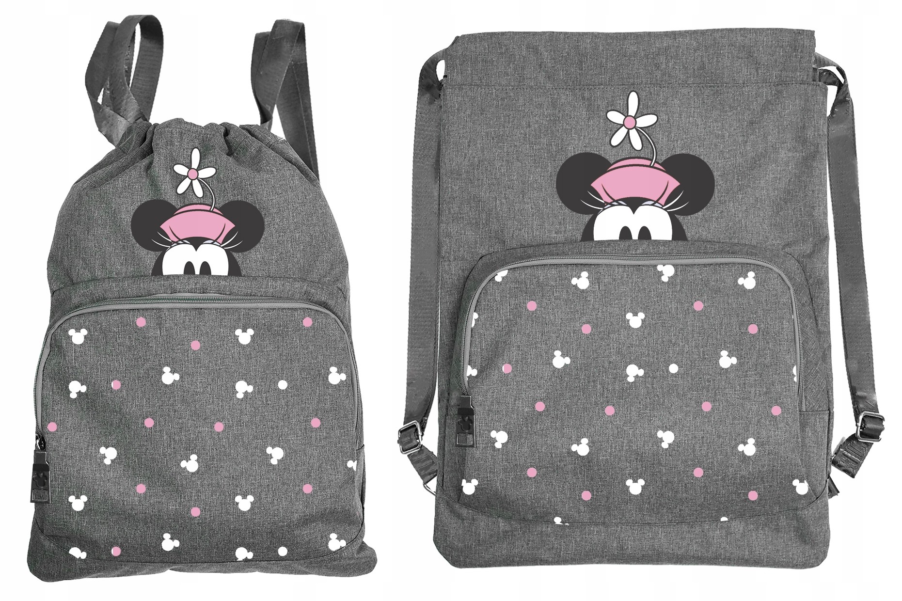 Školský batoh - Batohová taška na struny Minnie Gray Mouse